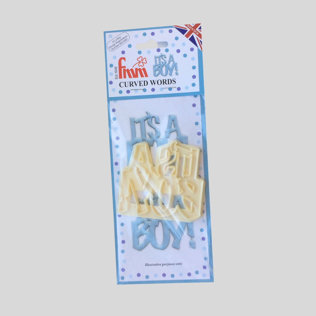Curved Words - It's a Boy - FMM Sugarcraft