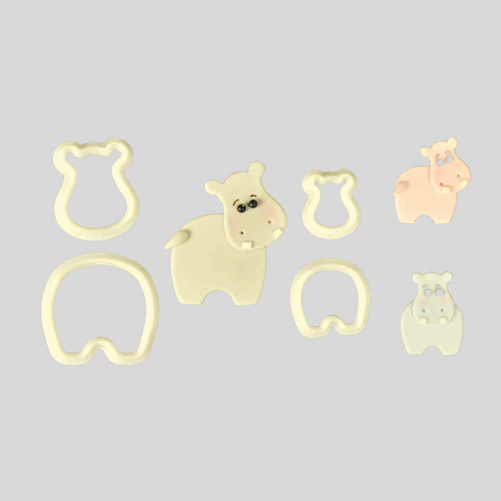 Mummy & Baby Hippo Cutter Set - FMM Sugarcraft