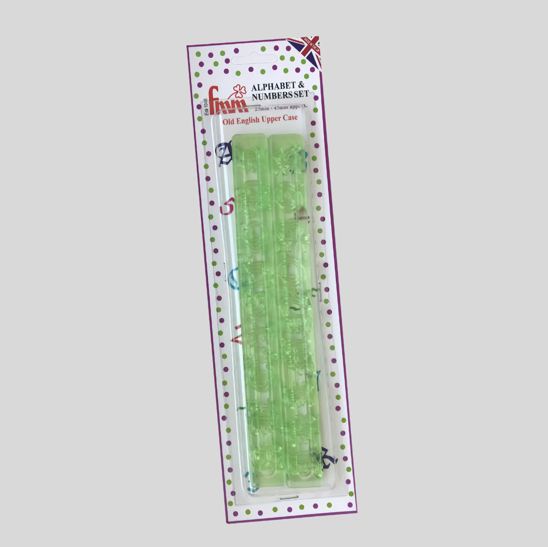 Alphabet & Numbers Upper Case Old English Cutter Set - FMM Sugarcraft