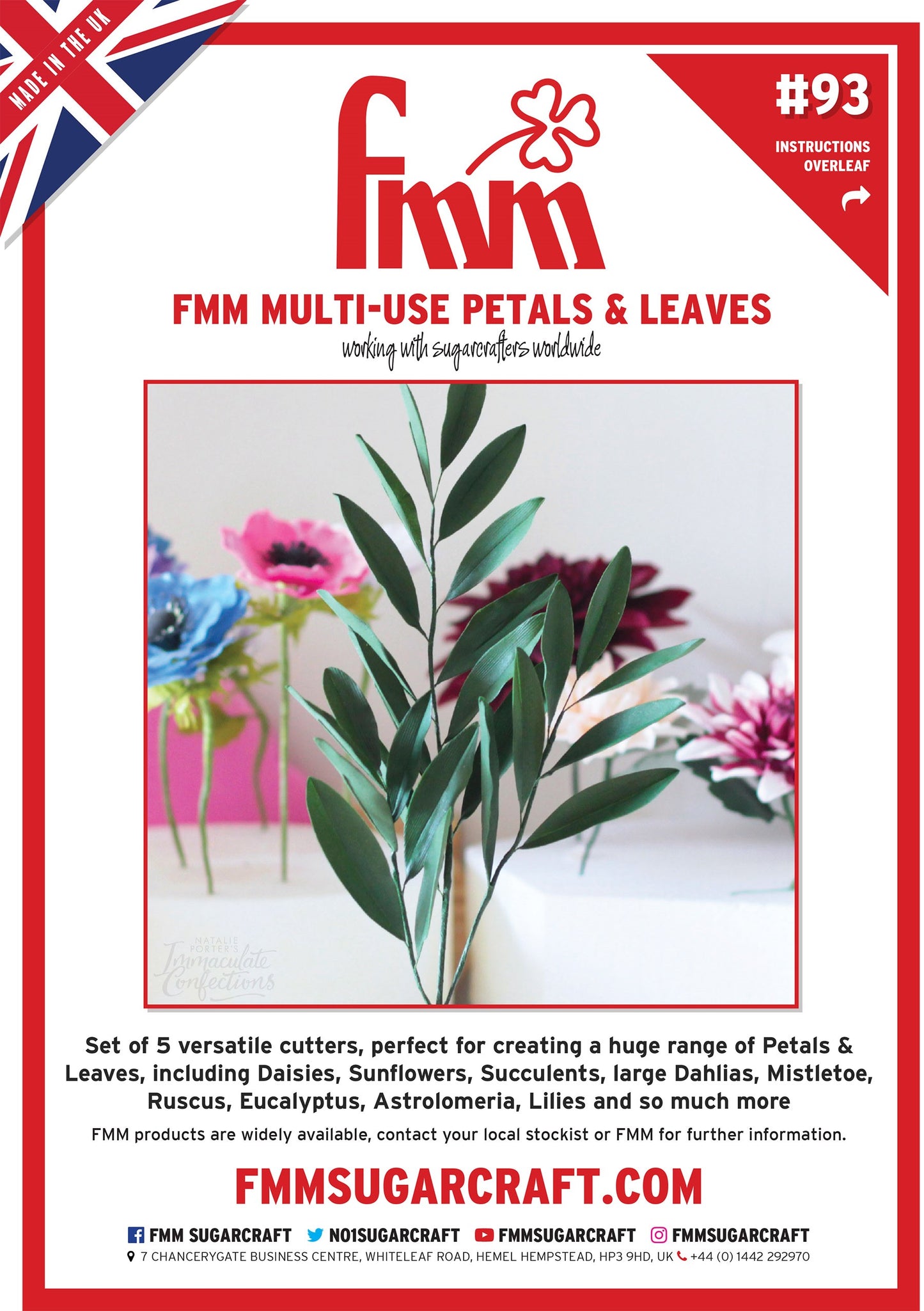 The FMM Sugarcraft Multi-Use Petals & Leaves Project Sheet