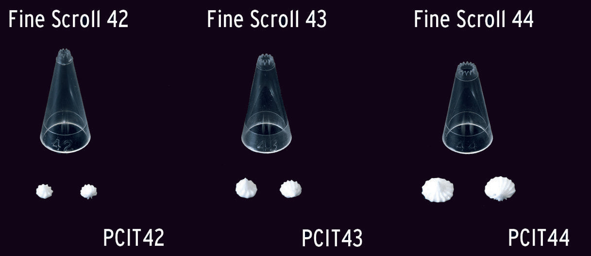 FMM Set of 3 Scroll Icing Tubes 42, 43 & 44