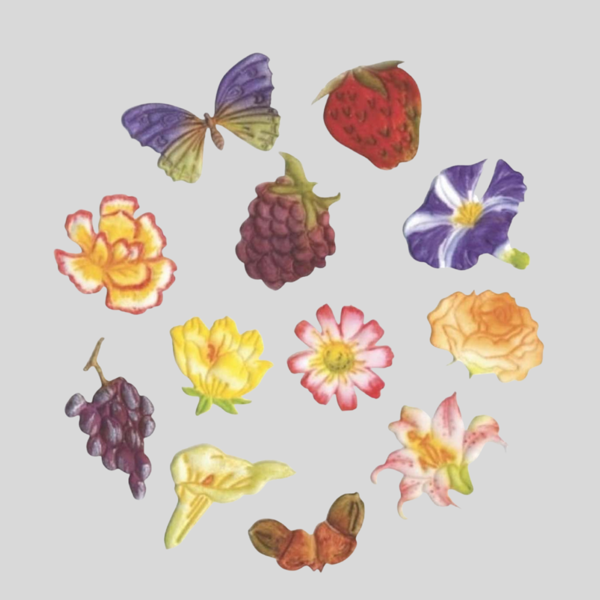 Flowers & Fruit Tappit Set