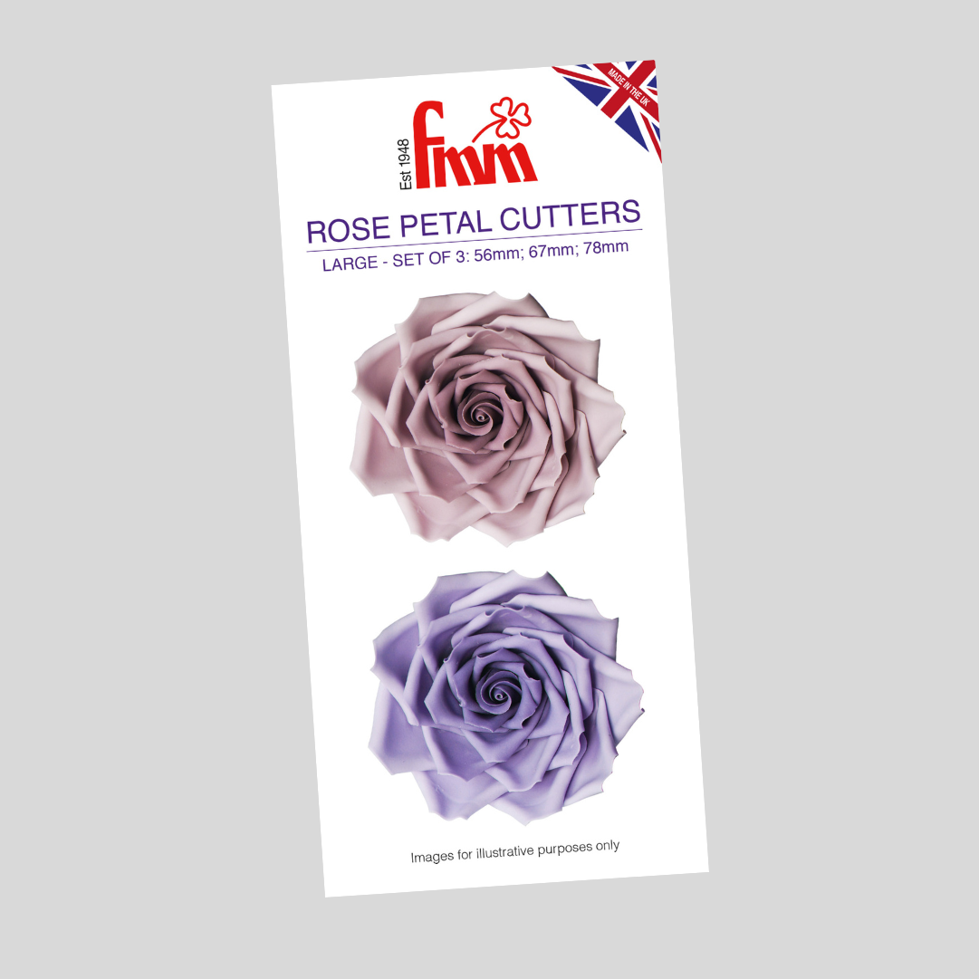 Large Rose Petal Set of 3 Cutters - FMM Sugarcraft