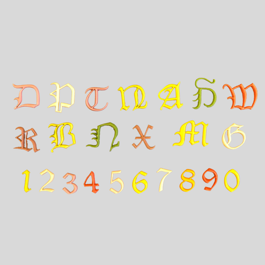 Alphabet & Numbers Upper Case Old English Cutter Set - FMM Sugarcraft