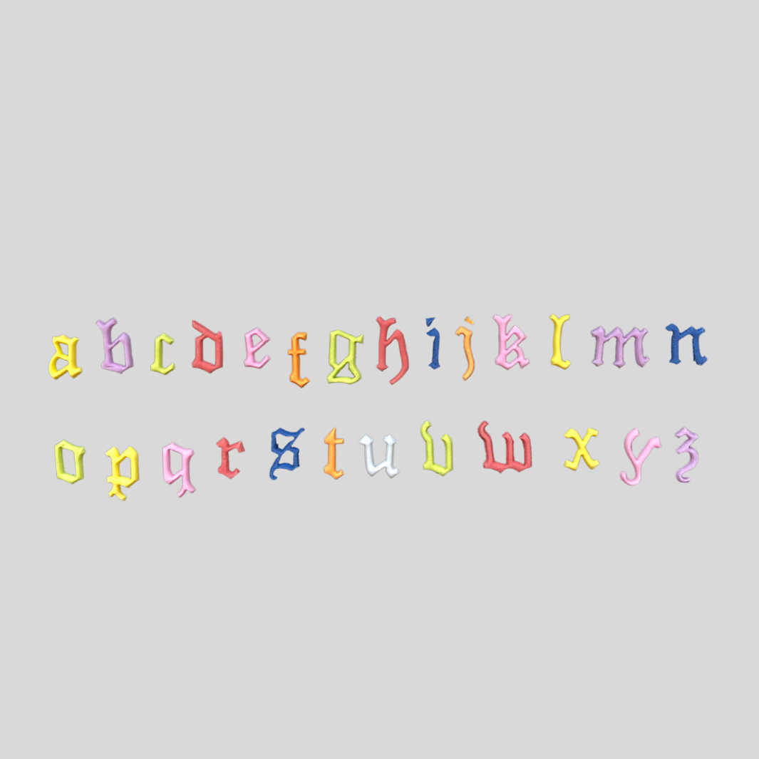 Alphabet Old English Lower Case Set - FMM Sugarcraft