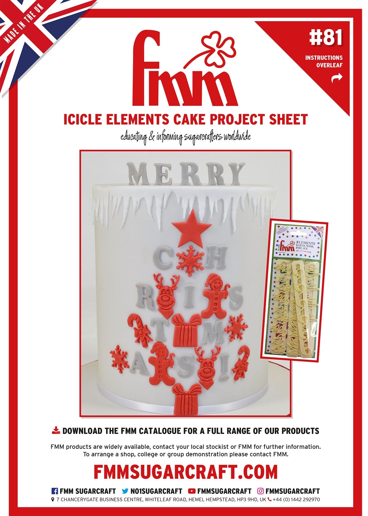 FMM Icicles Elements Cake Project Sheet
