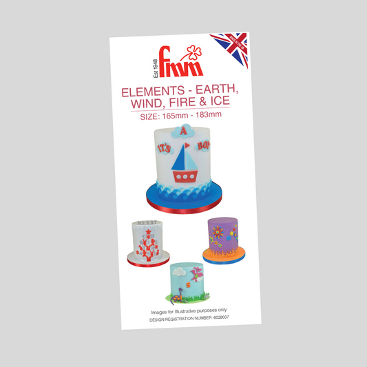 Earth, Wind, Fire & Ice Elements Cutter Set - FMM Sugarcraft