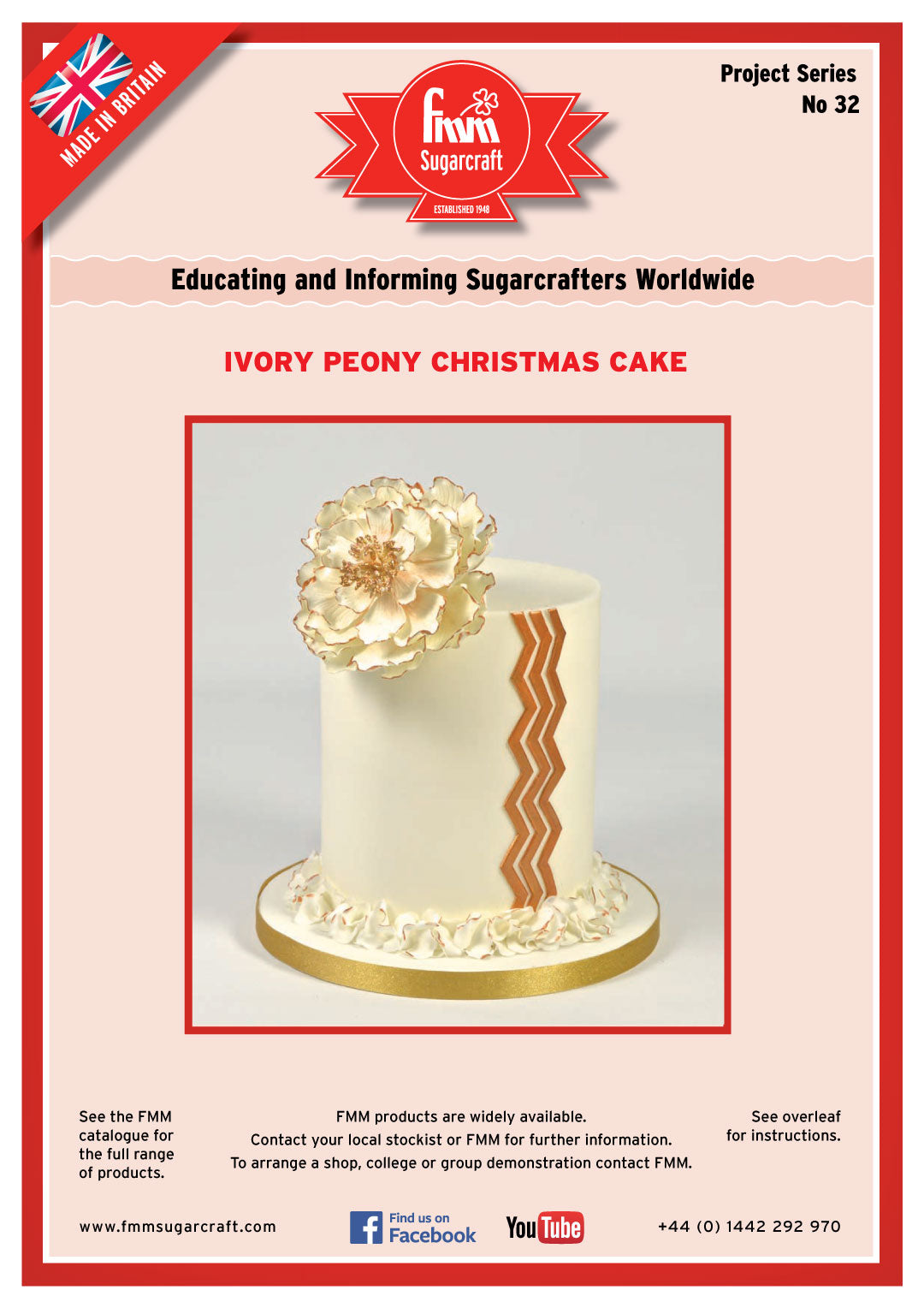 FMM Ivory Peony Christmas Cake Project Sheet