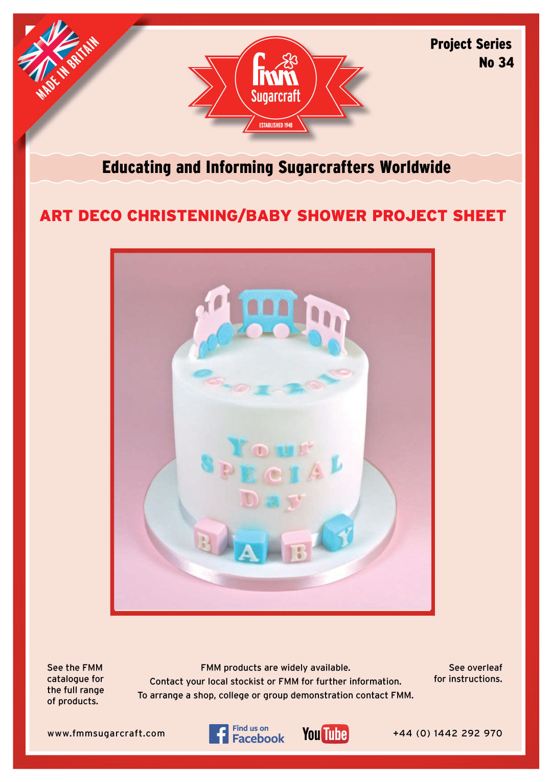 FMM Art Deco Baby Shower Cake Project Sheet