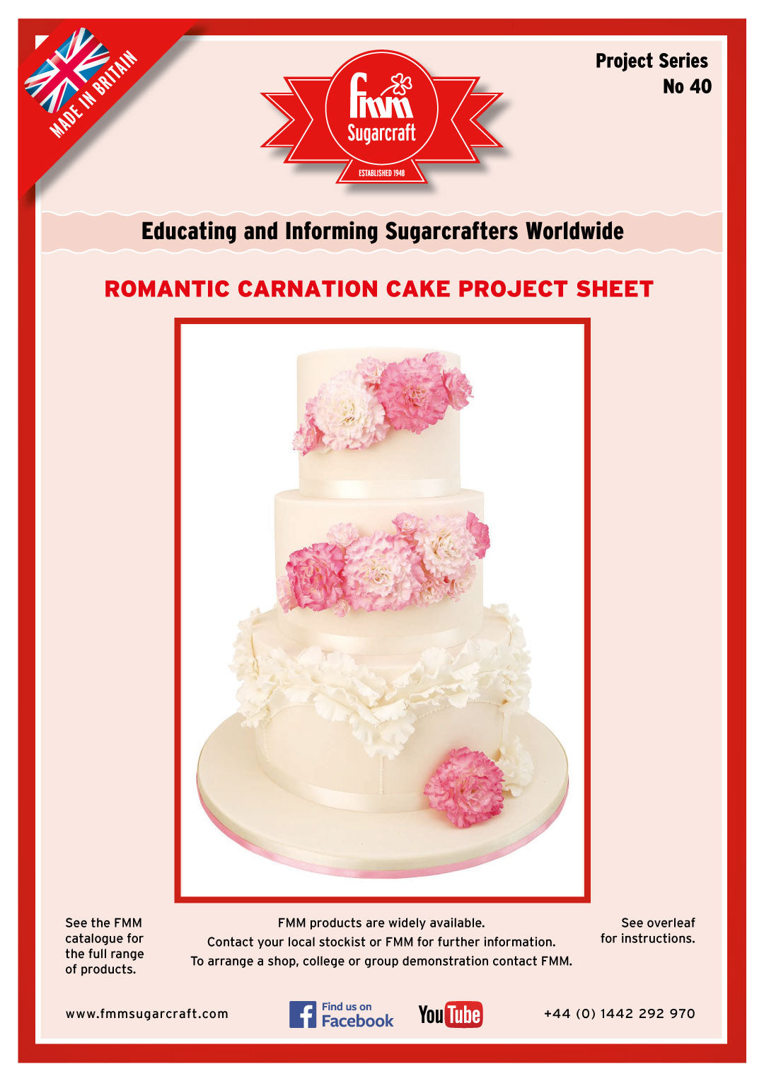 FMM Romantic Carnation Cake Project Sheet