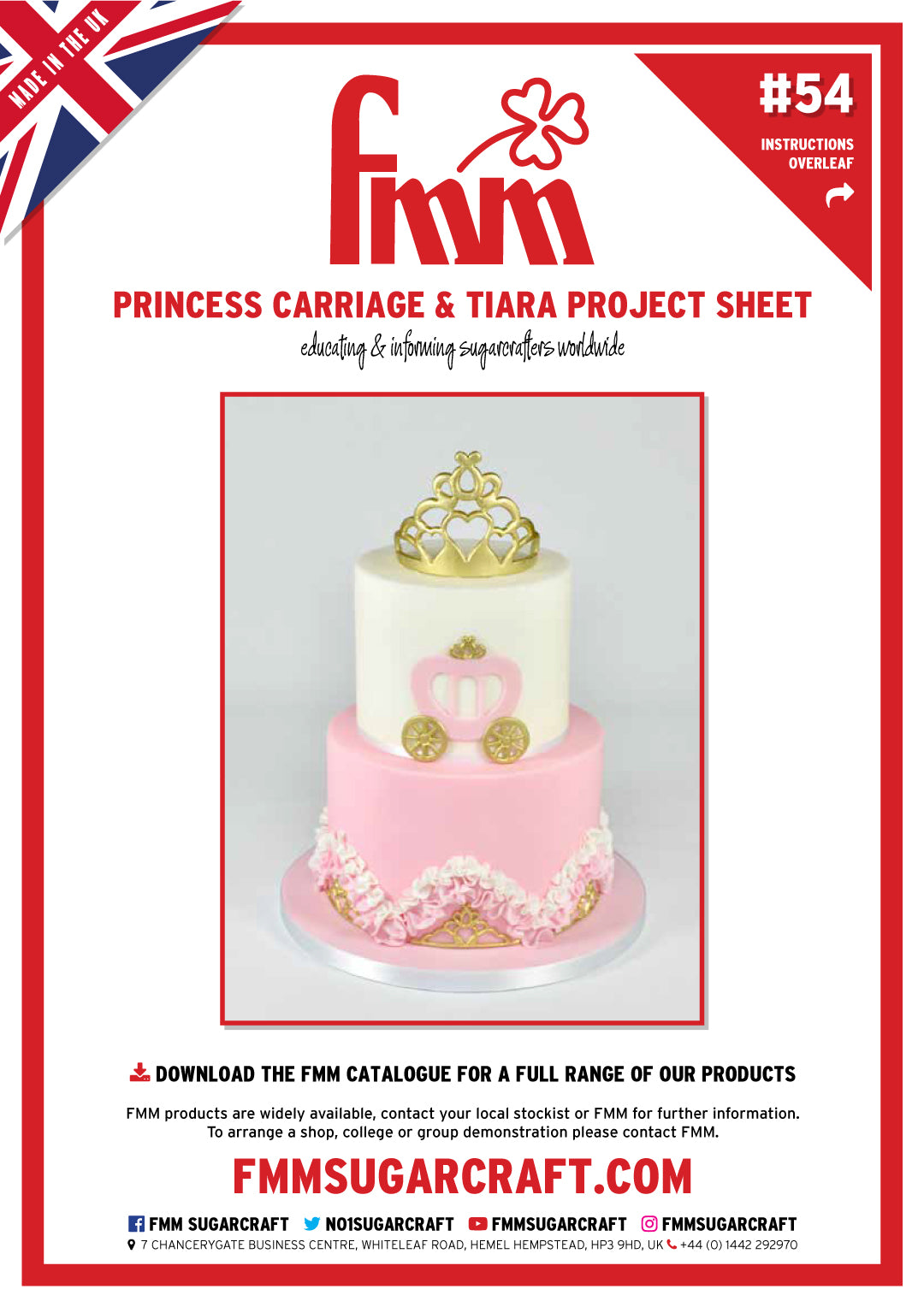 FMM Princess Carriage Cake & Cupcakes Project Sheet